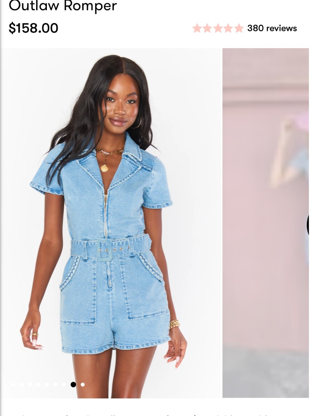 Show Me Your Mumu Outlaw Romper Light Tide Size Small denim western revolve - Picture 5 of 11